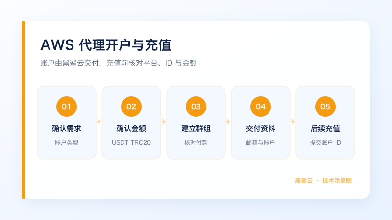 AWS 从确认账户需求、USDT 金额、建立服务群到资料交付和 ID 充值的图文流程